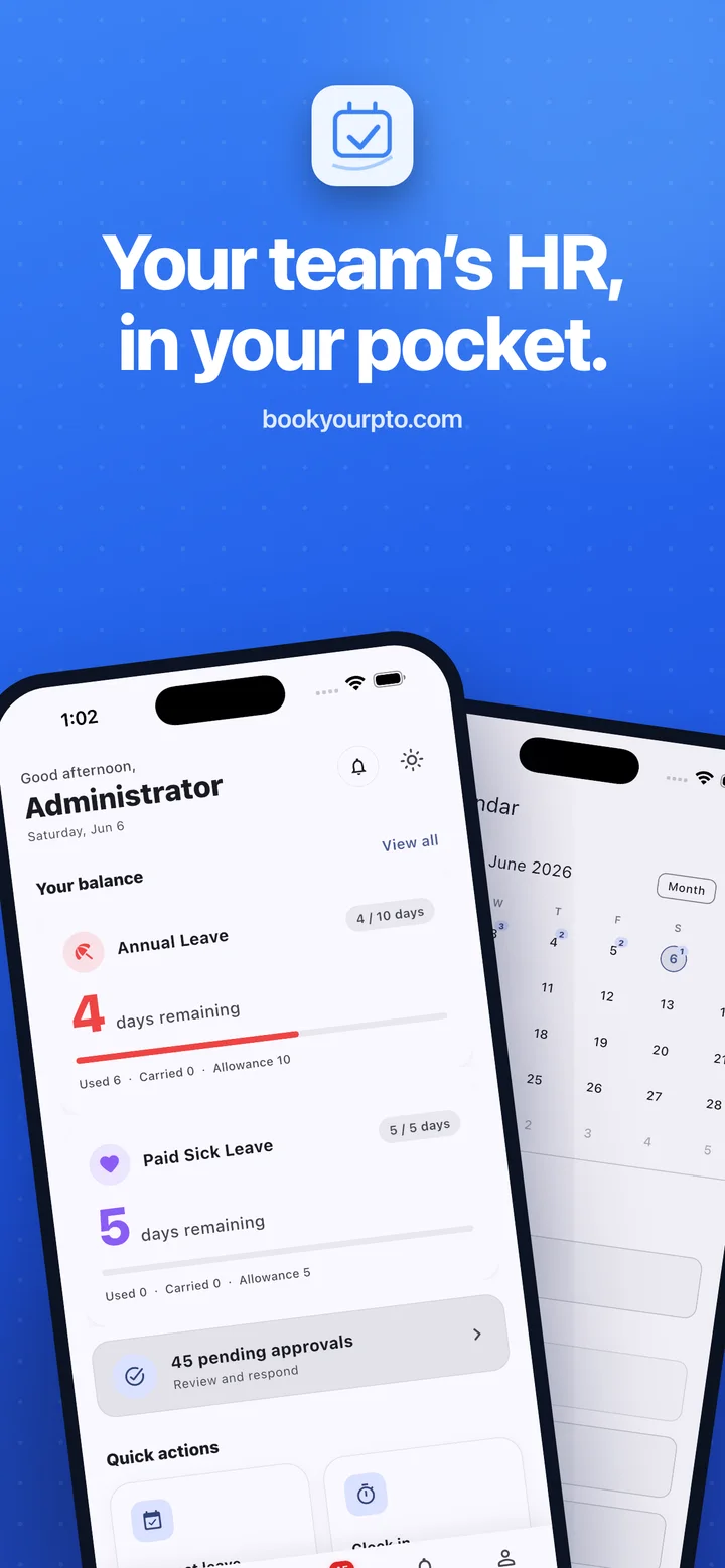 Your team's HR, in your pocket — BookYourPTO for iPhone